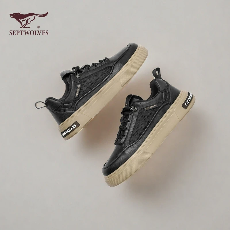 七匹狼男鞋透气男秋季薄款男士板鞋新款休闲鞋网面百搭潮鞋9985