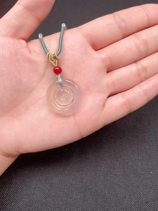 天然玛瑙玉髓子母平安扣吊坠高冰高透毛衣链配绳多样性发货