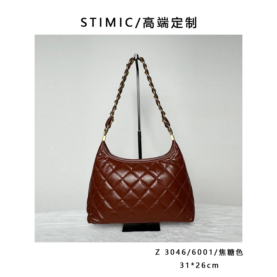 Z 3046/6001焦糖色 高端订制手工蜡线时尚女士轻奢单肩斜挎包1803
