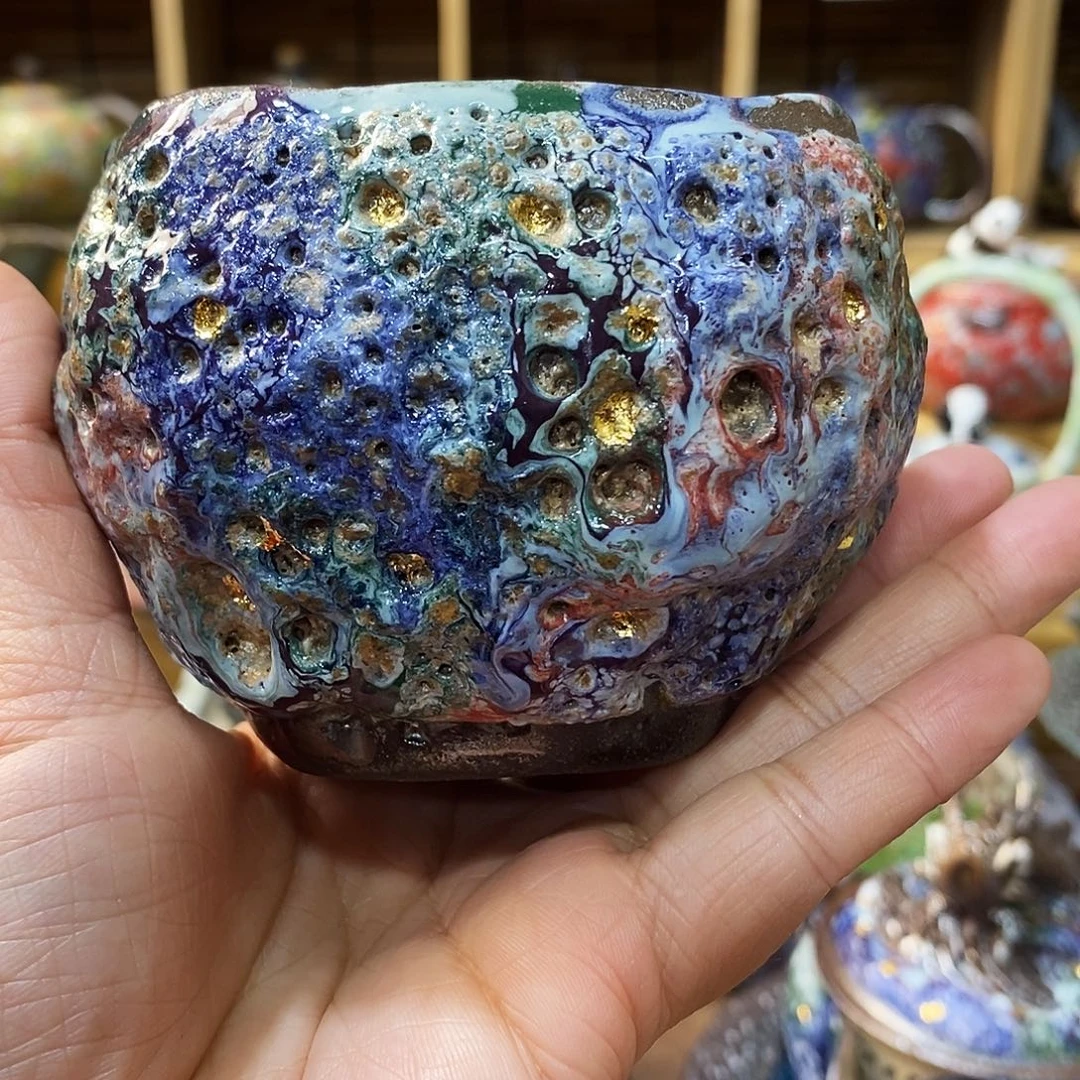 粗陶柴烧志野茶器