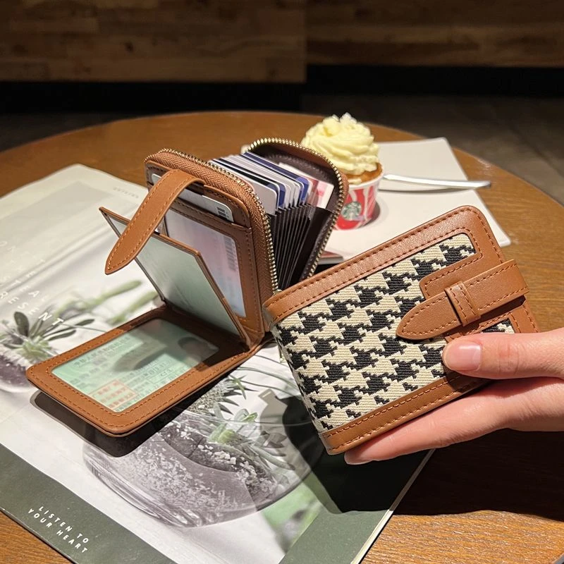 高档网红千鸟格卡包女款时尚休闲驾驶证保护套精致多卡位证件包