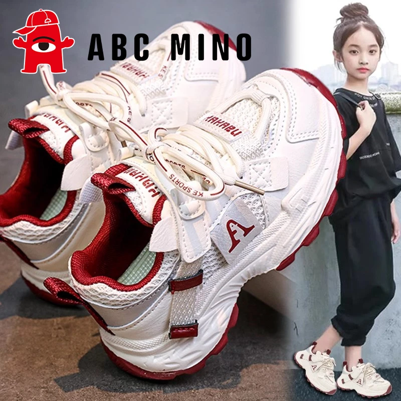 ABC MINO女童鞋夏季2025新款儿童小白运动鞋中大童女孩洋气老爹鞋