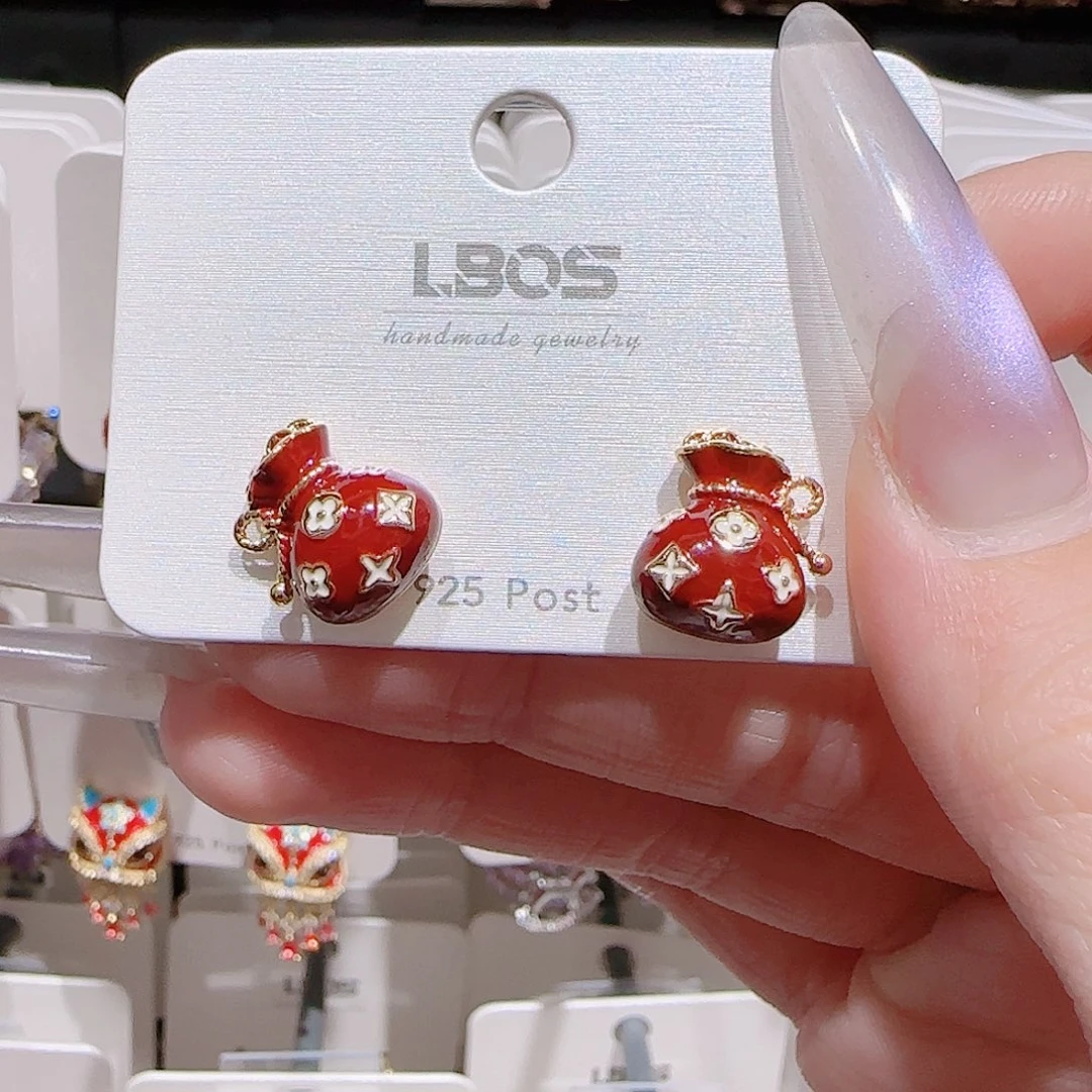 锆石铜合金925银耳环