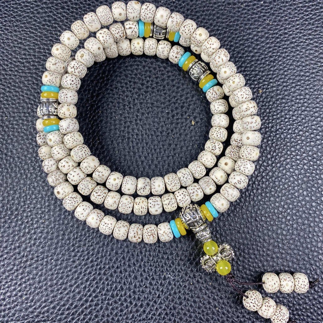 海南原生态星月菩提长串脖挂108卡7x9 A288