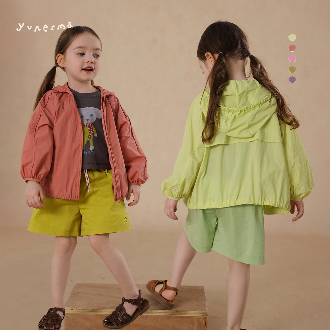 允儿妈女童UPF50+连帽防晒衫宝宝夏季洋气空调衫儿童薄款夹克外套