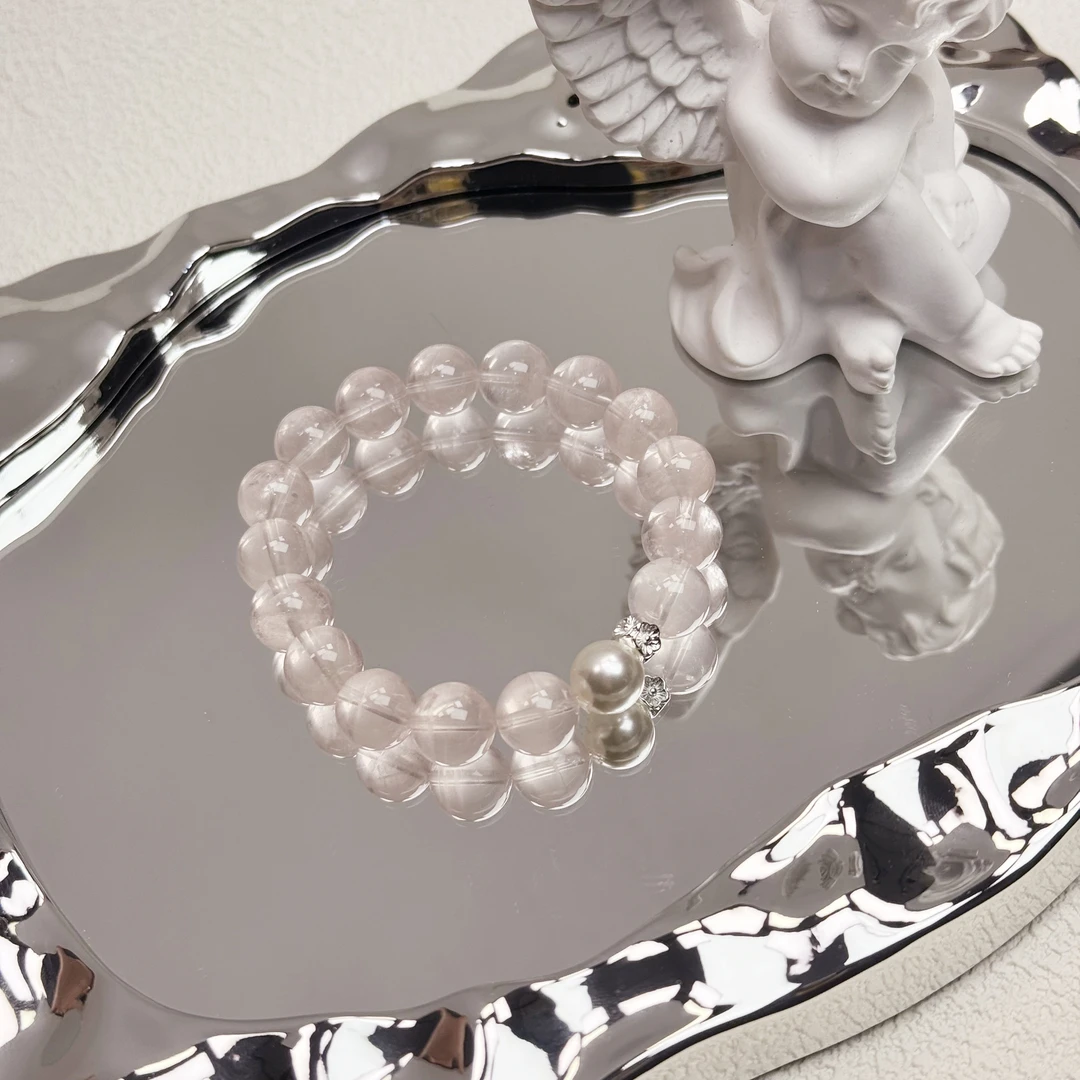 【怦然心动】莫桑比克星光粉水晶设计款手串11mm+多样性发其一W116