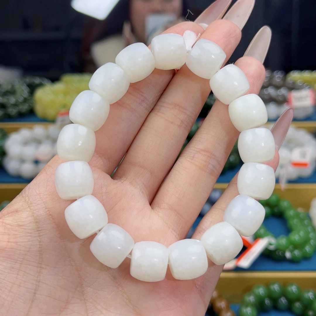 乐***活和田玉未镶嵌手链天然和田玉新疆且末天泰料手串12+