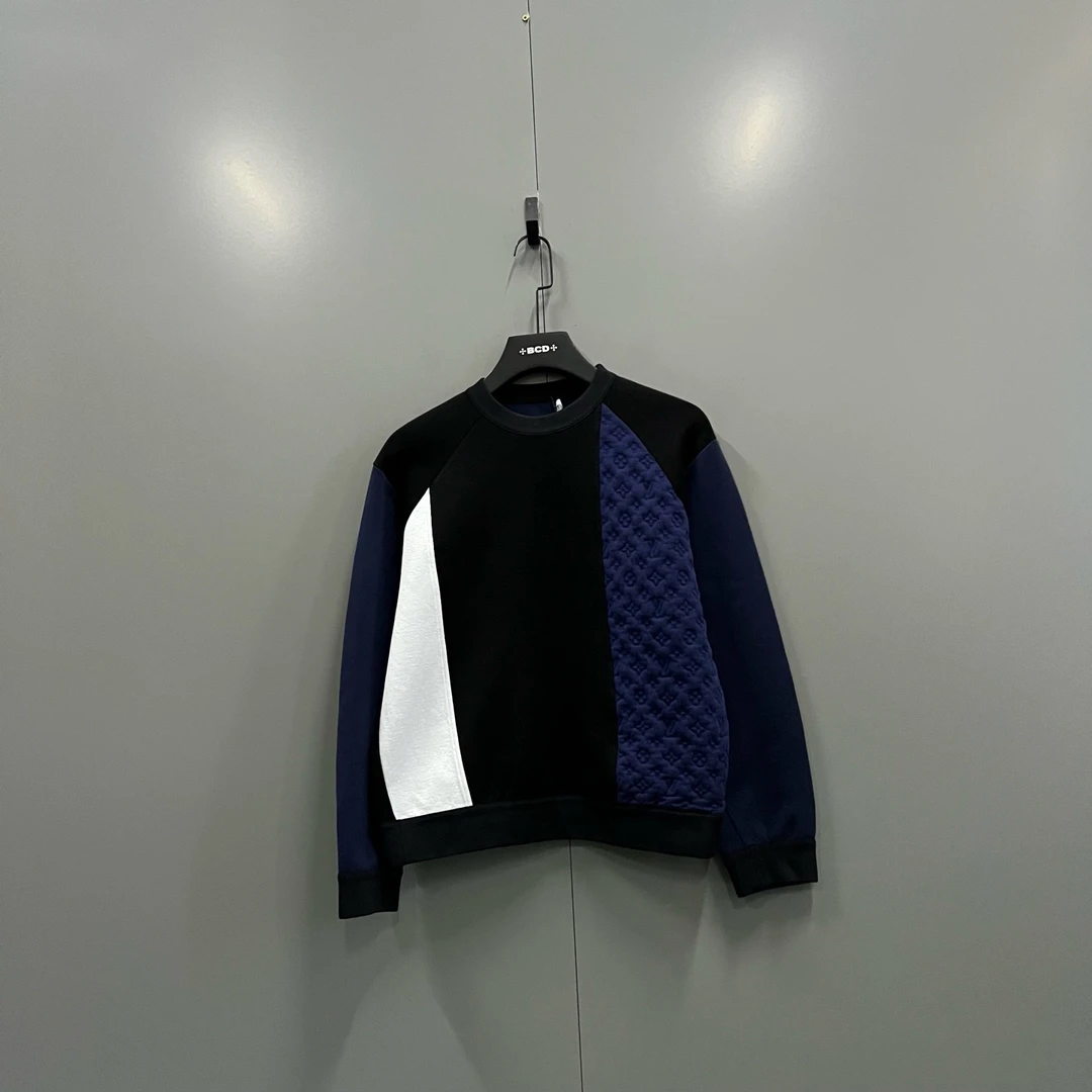 95新 LouisVuitton/路易威登 yy 拼接撞色老花卫衣 017252