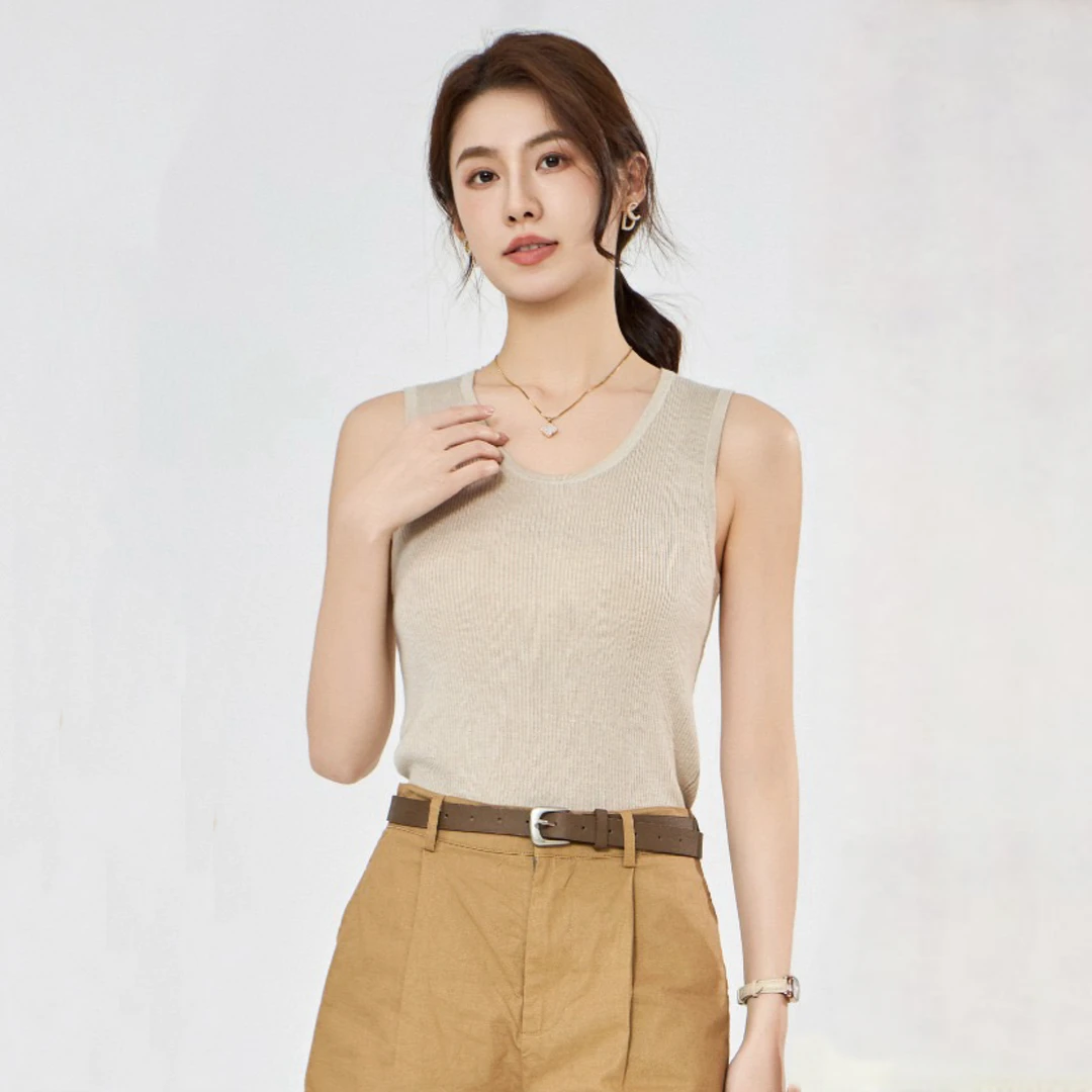 女士背心圆领简约百搭遮肉显瘦亲肤舒适柔软夏日201