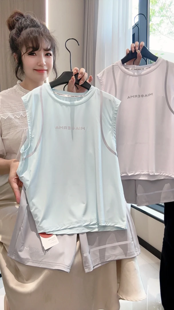 新款夏季薄款无袖反光条运动速干套装宝宝背心短裤两件套