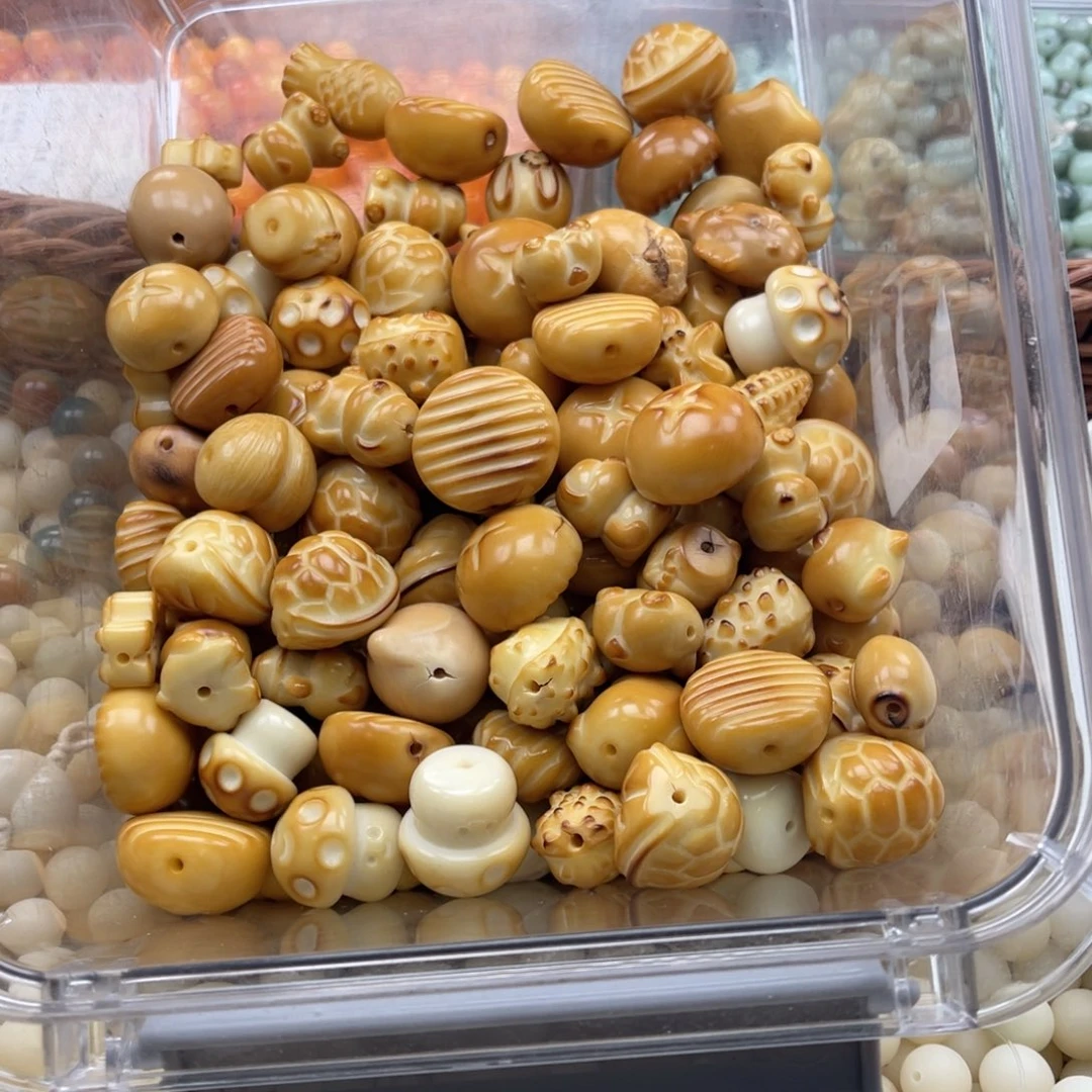 白玉菩提吊坠b瑕20-25mm/5颗象牙果