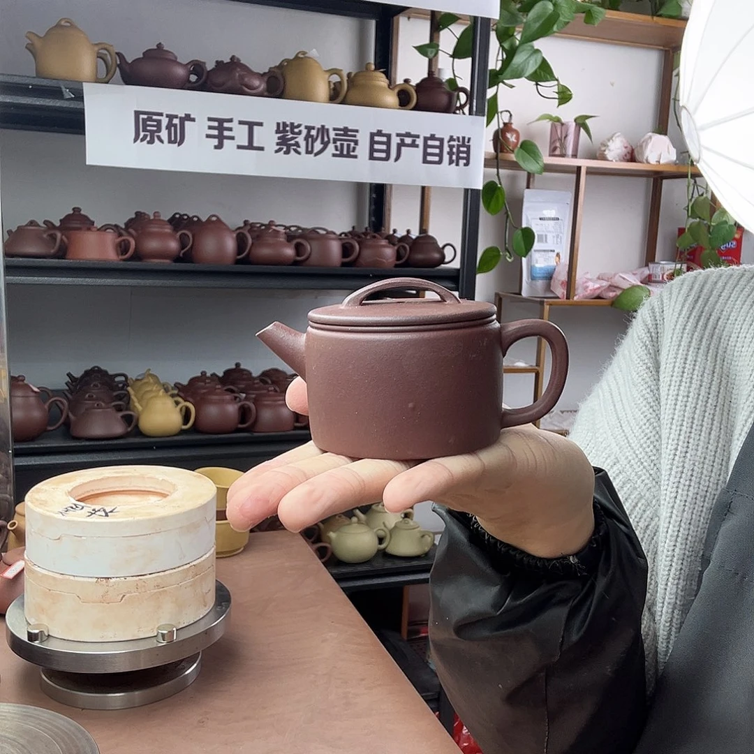 紫砂茶壶紫泥汉瓦壶