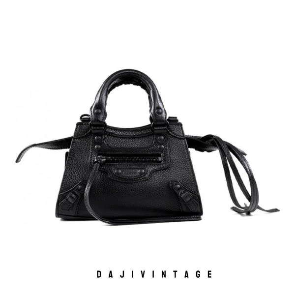 大吉中古/巴黎世家so black mini机车斜挎包