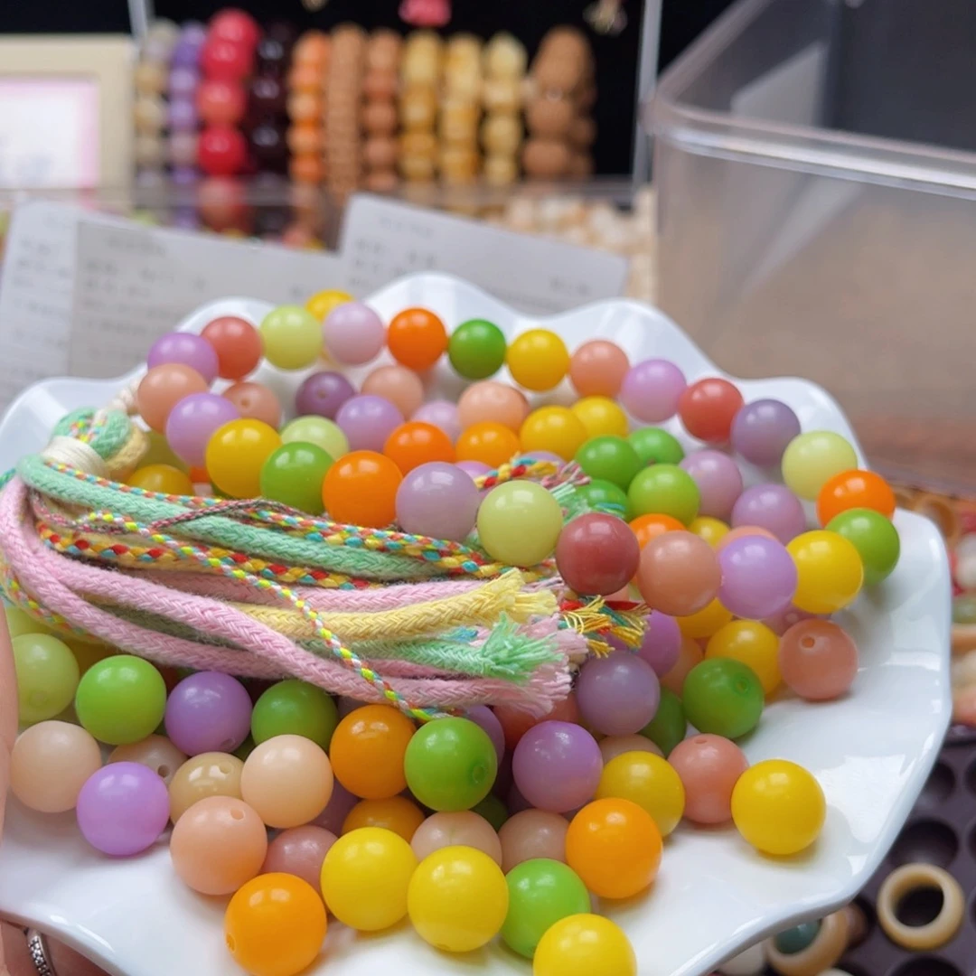 白玉菩提吊坠b12mm/110糖果彩色珠珠