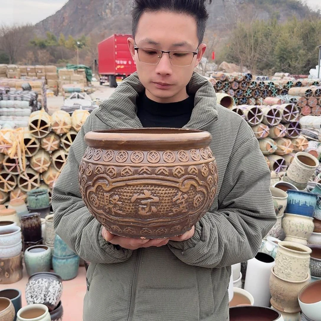 紫砂花盆口25高20（一个宝盆