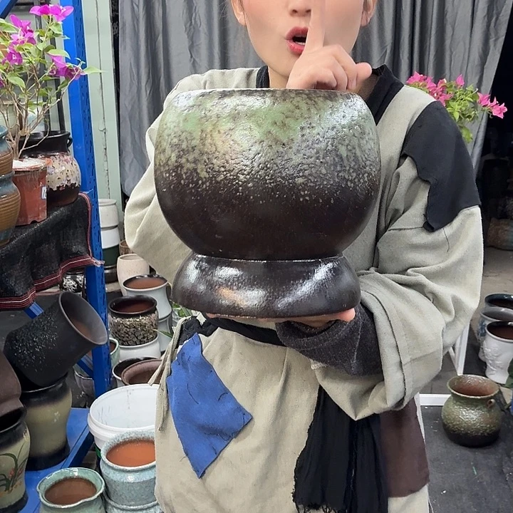 16×21 -粗陶花盆有孔-买买买