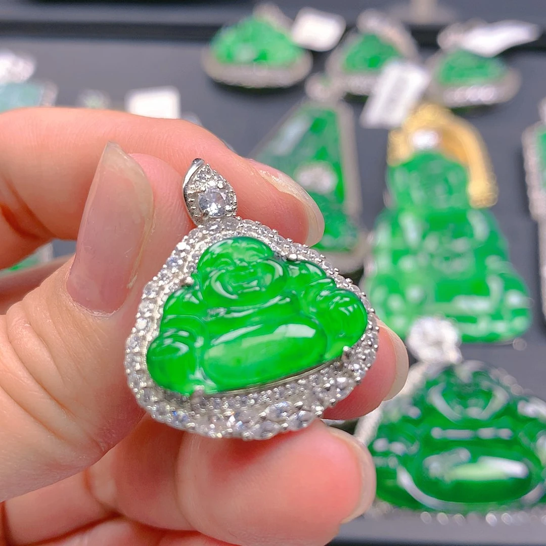 翡翠颈饰银S925镶嵌翡翠