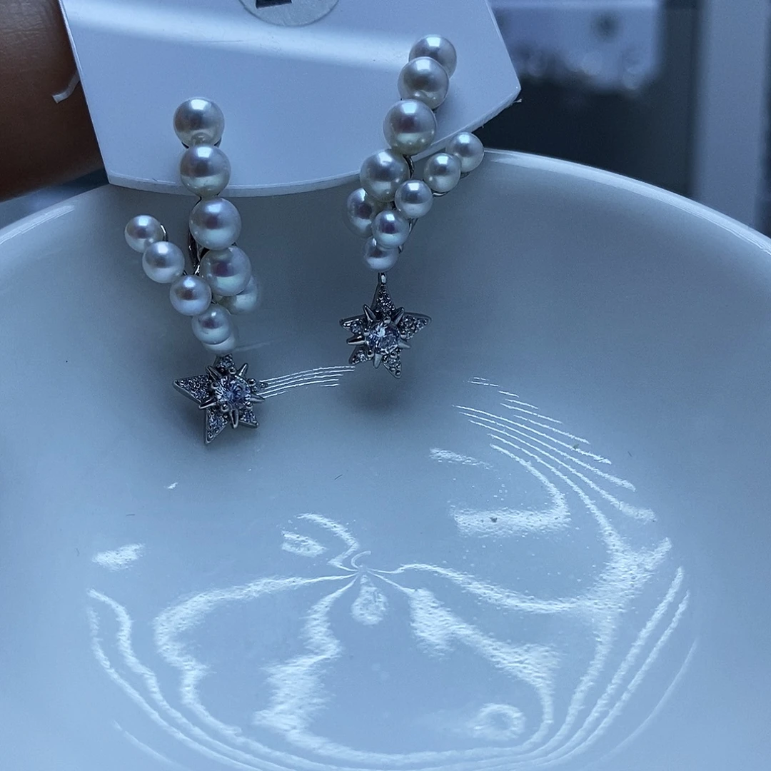 银S925镶嵌淡水珍珠耳饰24