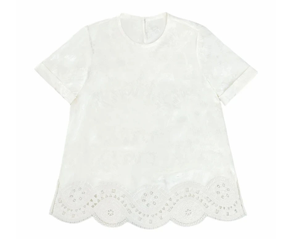 (城花T恤)原版！原版！新中式国风气质重工苏绣轻奢短袖上衣