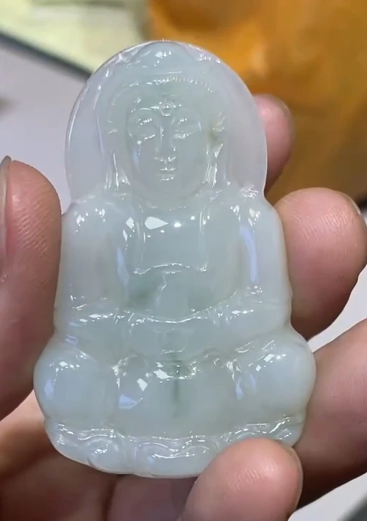 非金属珐琅吊坠 精雕观音菩萨玉佩男士玉石