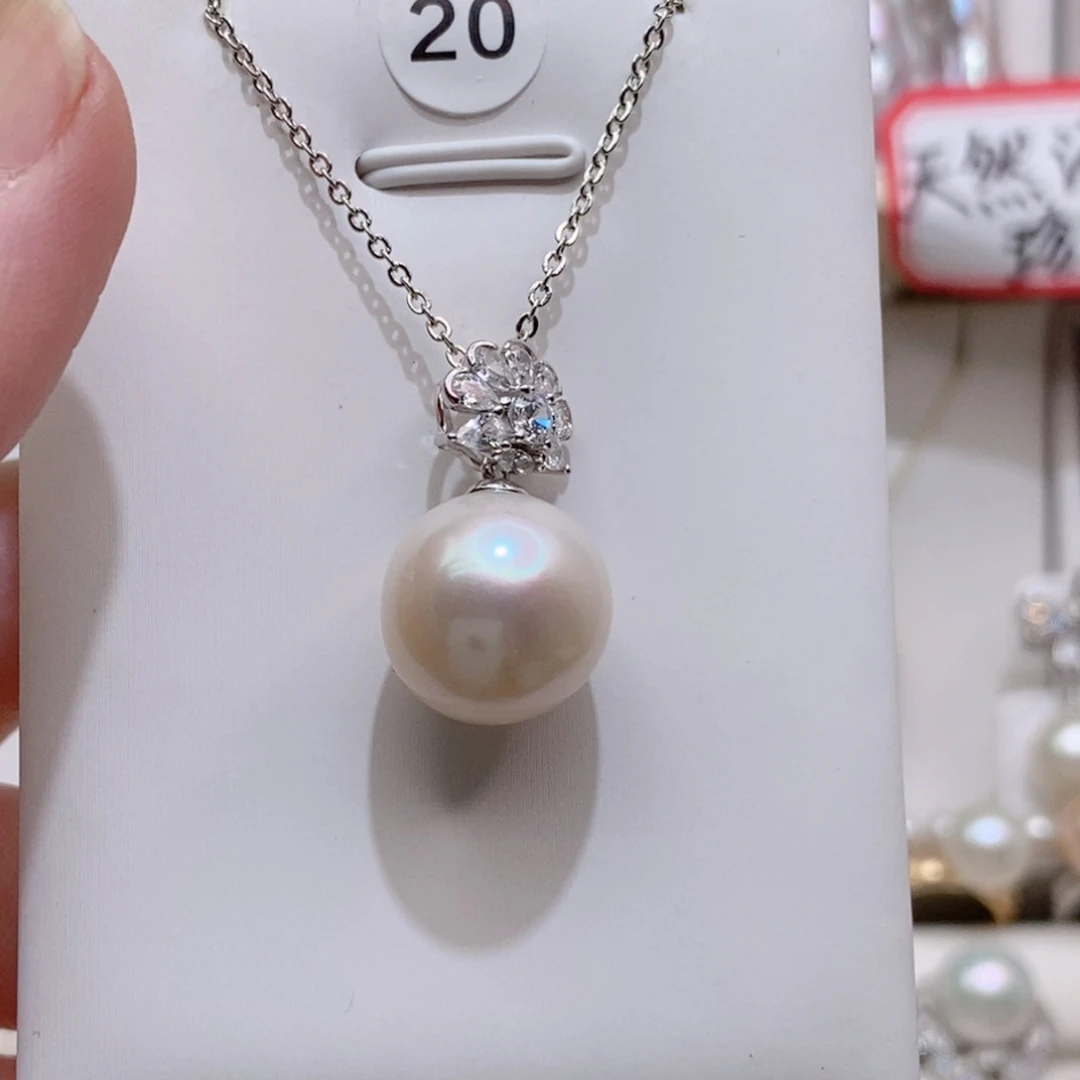 女***下银S925镶嵌戒指淡水珍珠A