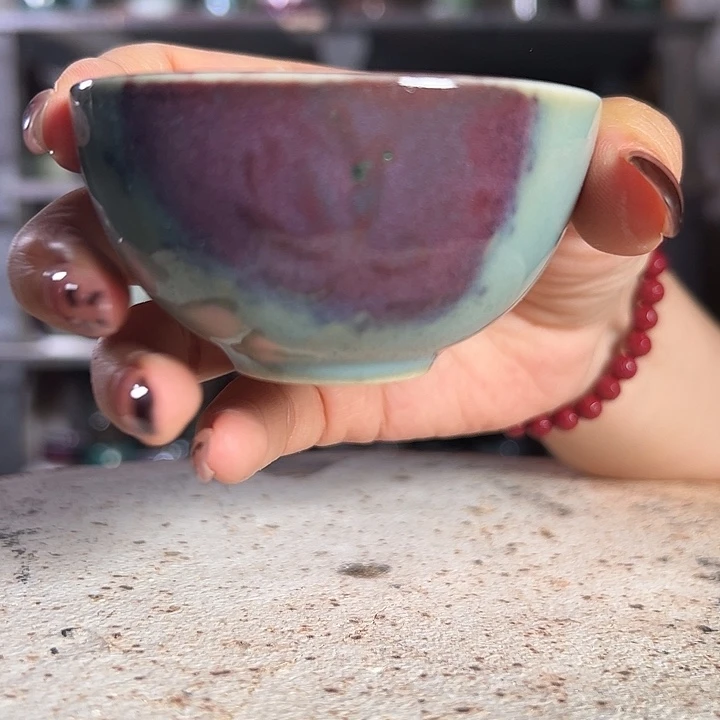 瓷片钧瓷小摆件杯子667