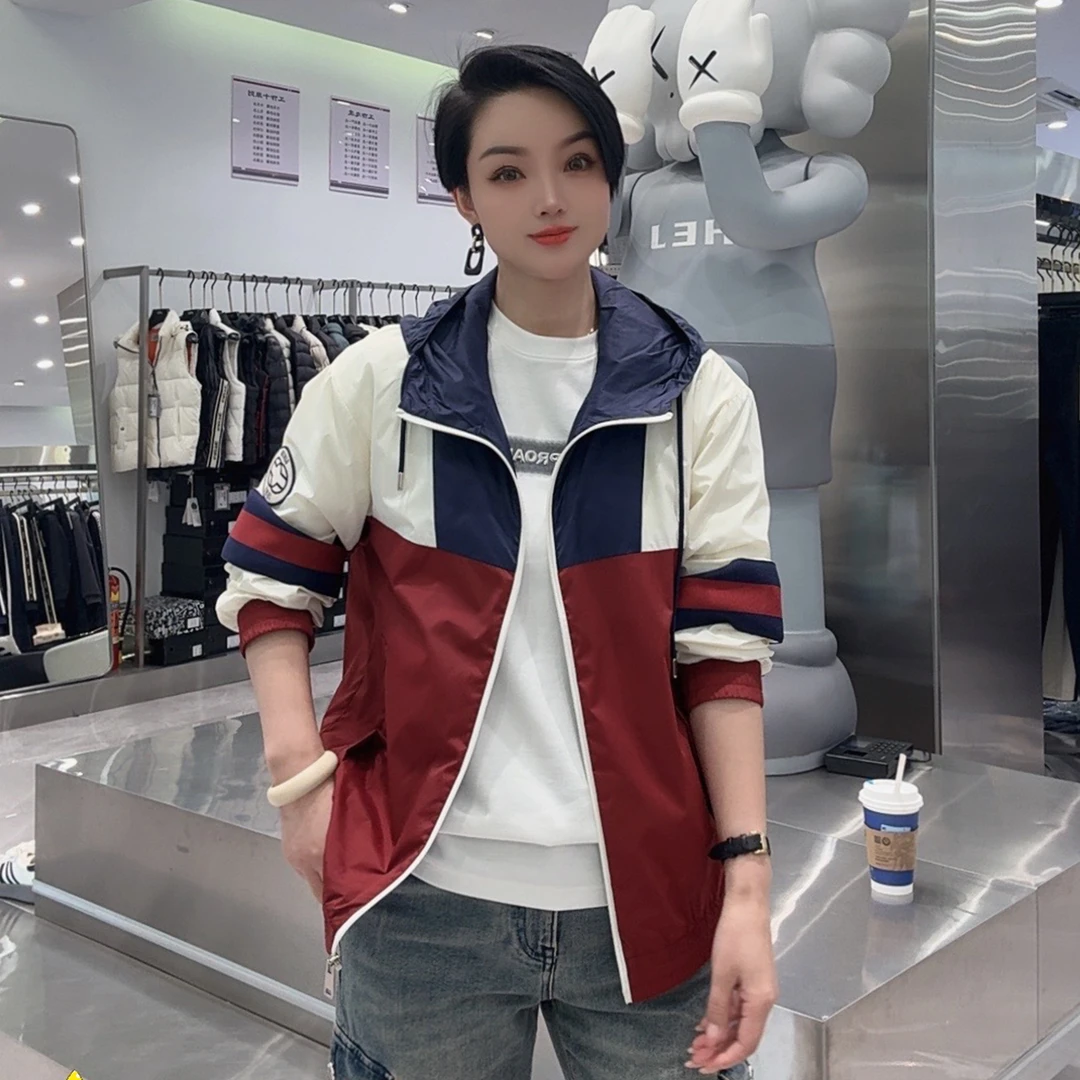 【华尔街名品】2025春季新款轻奢高端设计感撞色连帽时尚夹克-8565