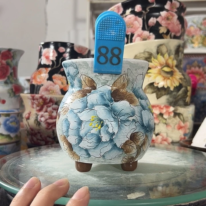 景德镇幸运花盆手绘韩式花盆