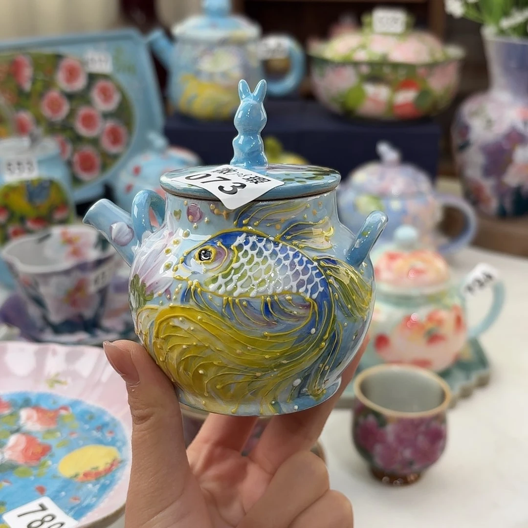 熊****景德镇手绘高温釉下彩陶瓷茶具