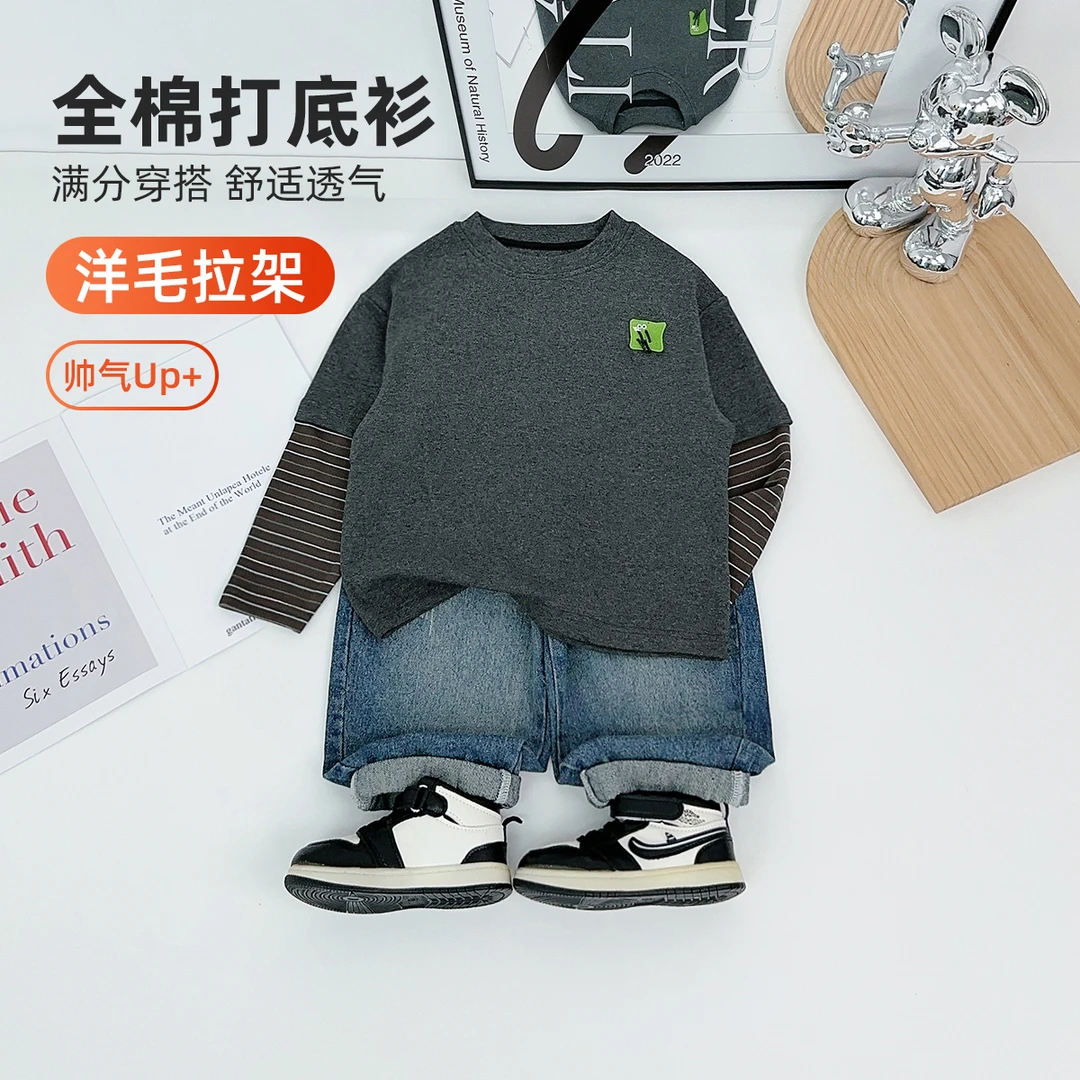 男童长袖T恤2025新款秋装儿童春秋打底衫 FB25345 悠悠童话童装