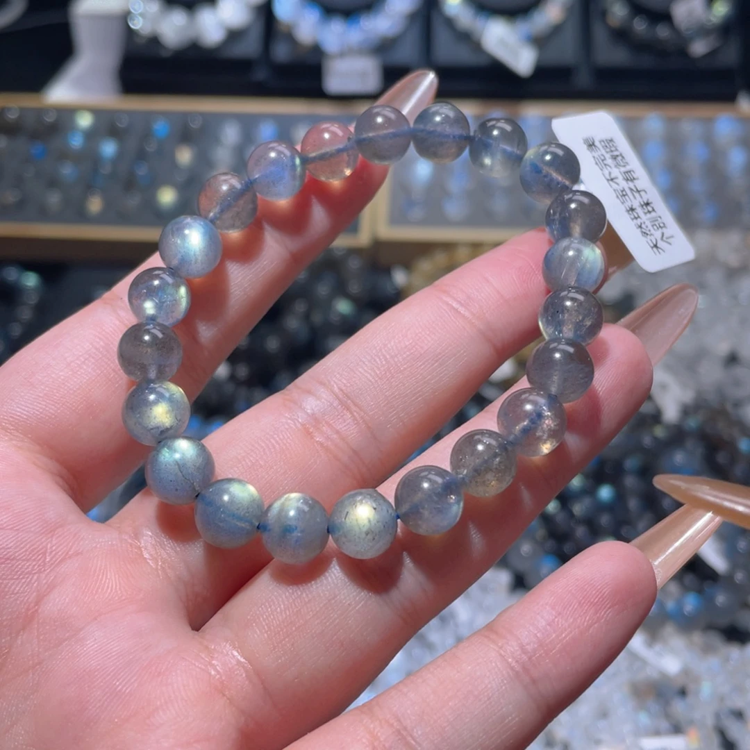 未镶嵌长石手链加拿大黑体炫彩拉长石手链