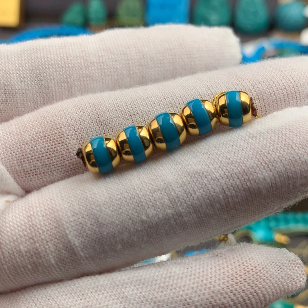 绿松石18K金镶嵌绿松石6.4mm