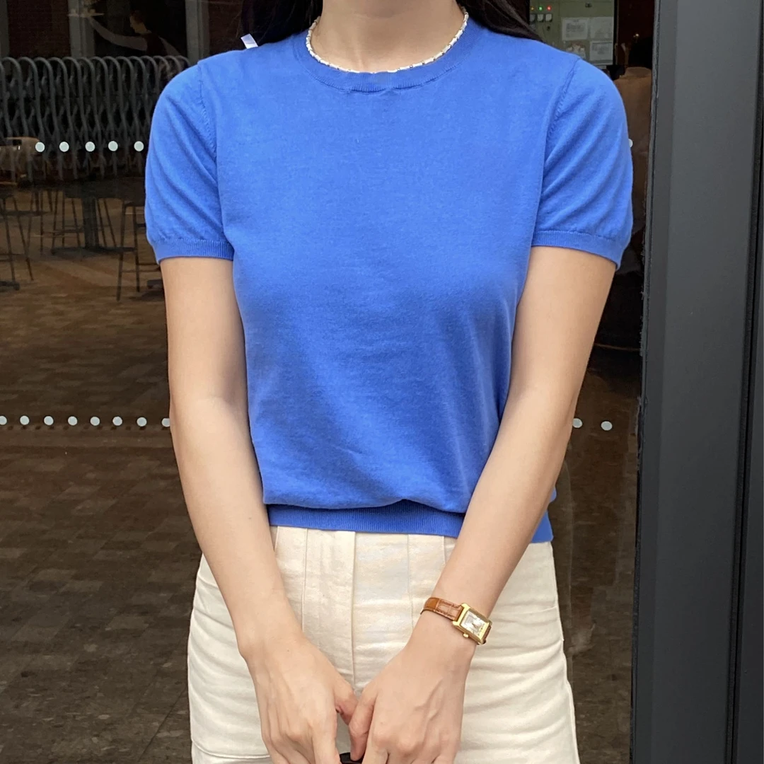 小马家匹马针织圆领短袖  修身高质感穿搭休闲百搭