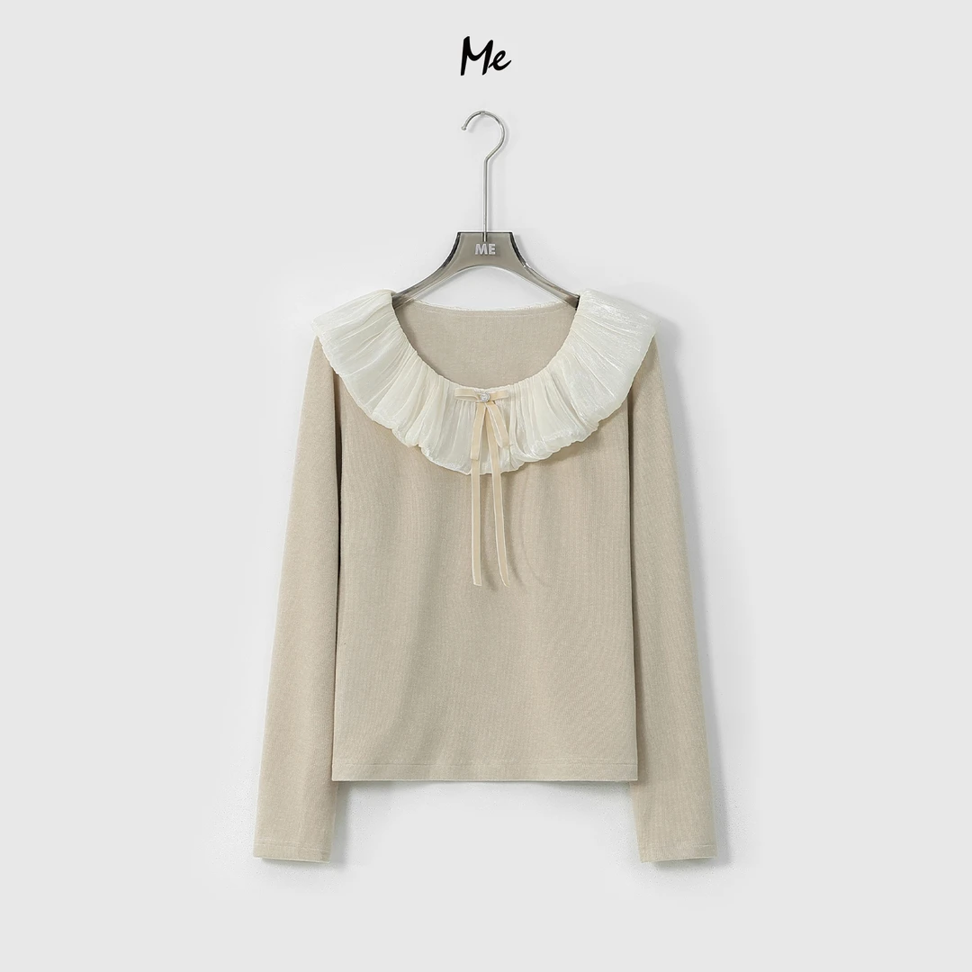 ME【芭蕾少女】绵柔保暖减龄法式荷叶边显瘦时尚内搭上衣MESA6007