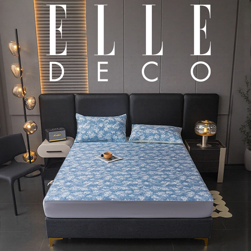ELLE DECO巴黎玫瑰凉感床笠家用床上用品奢华床品床单冰丝凉席