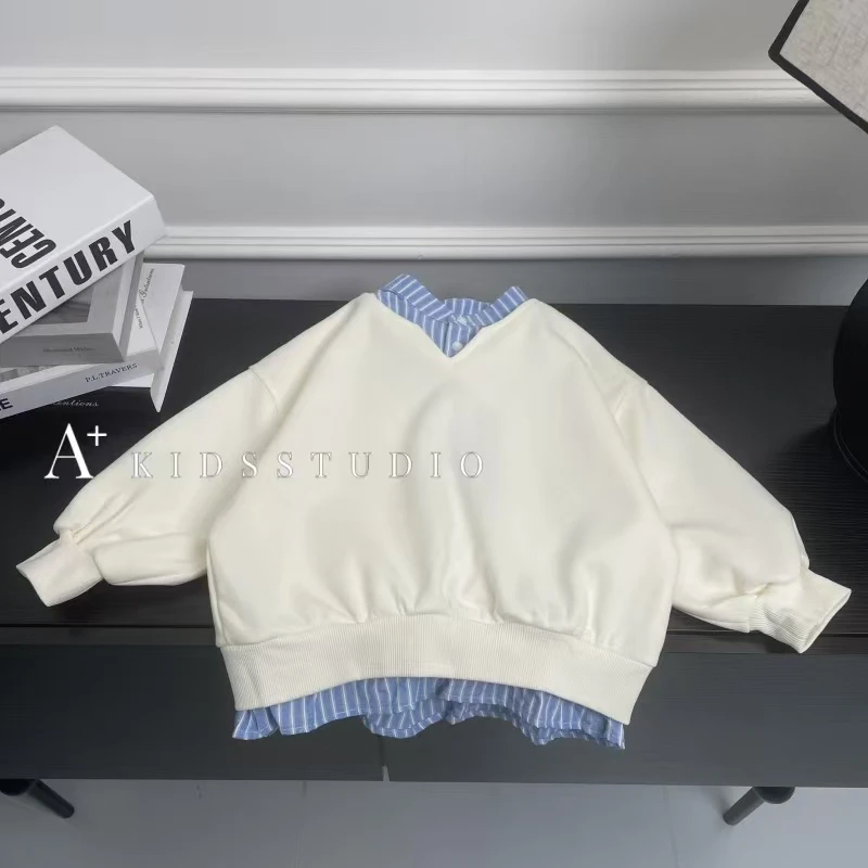 【现货】男童潮帅气时髦2025春装新款儿童装宝宝假两件卫衣休闲