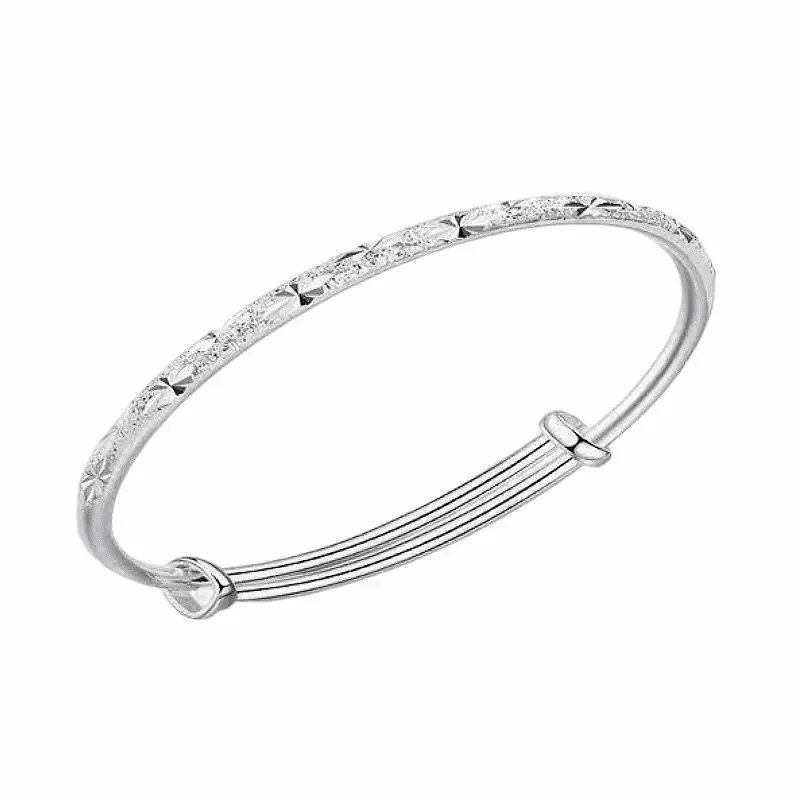 足银银制品 满天星手镯推拉女时尚首饰手饰品百搭