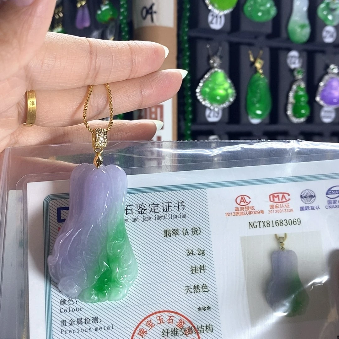 翡翠银S925镶嵌耳饰看带证书