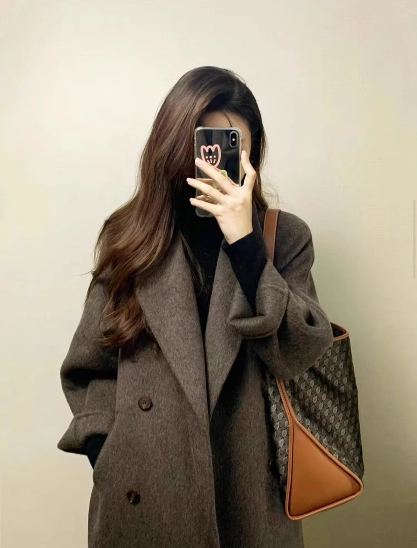 编码【401-600】时尚毛呢外套长款冬季中长款秋冬