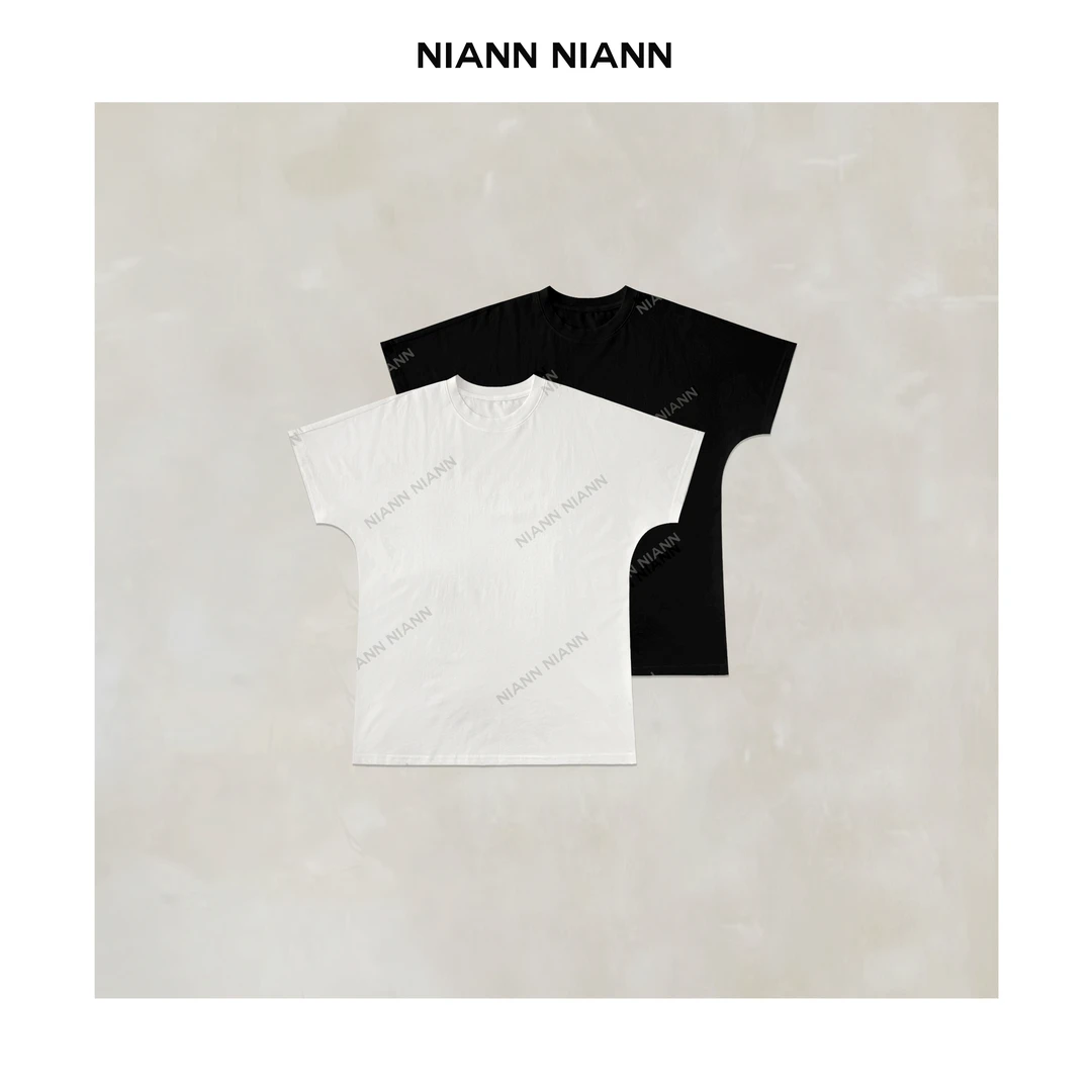 NiannNiann 2025夏新品女装极简宽松基础茧型大T 15145