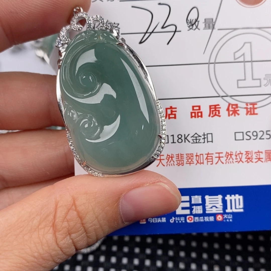 翡翠银S925镶嵌颈饰