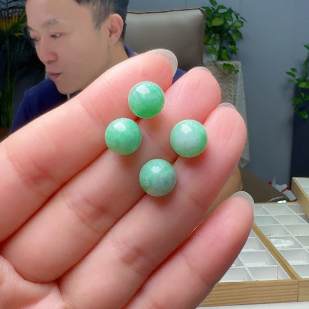 翡翠银S925镶嵌耳饰多样性发货其一