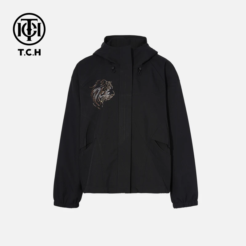 TCH私服烫钻工艺时尚休闲百搭气质秋款外套女T75C17E1022轻奢tch