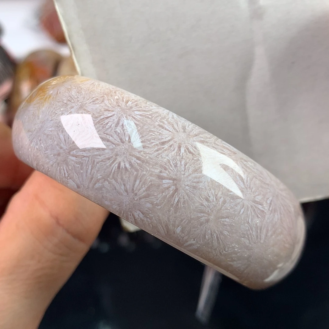 【闪购商品】硅化珊瑚（珊瑚玉）手镯未镶嵌53圈捡漏紫烟花