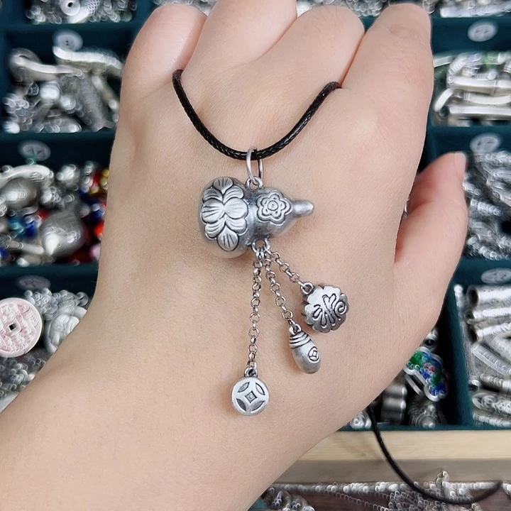 吊坠足银无足银999葫芦吊坠