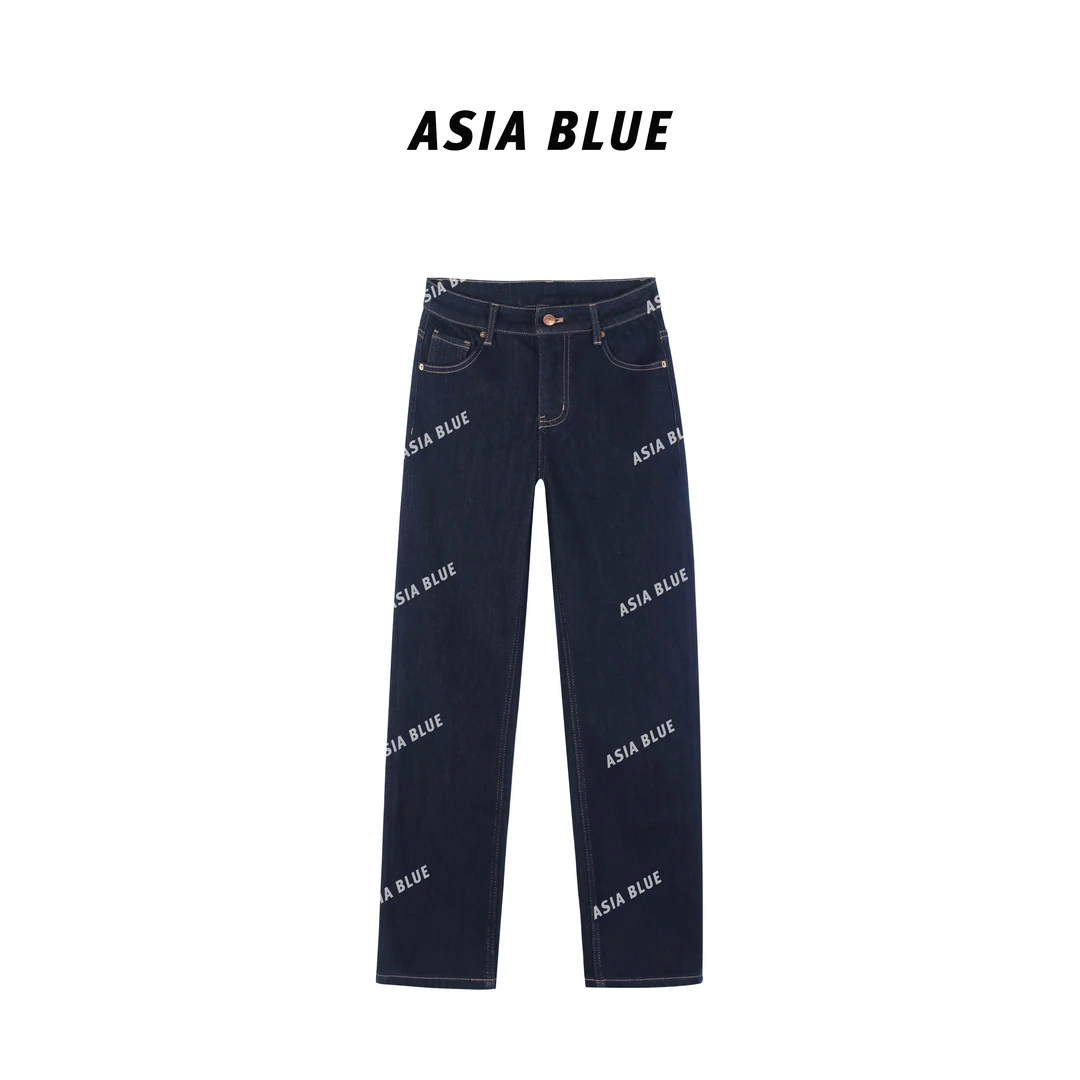 【ASIA BLUE】· 金管 · 冬季加绒四面弹烫金原牛显瘦九分烟管牛仔裤