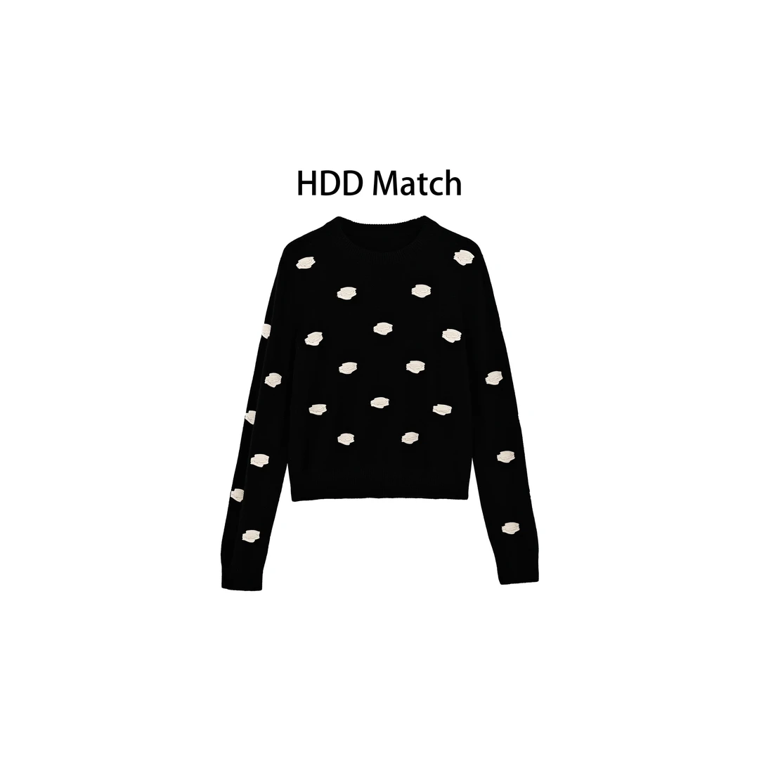 HDD- "云朵毛衣" 羊毛 秋冬女款韩版针织小众气质毛衣上衣 Y9398