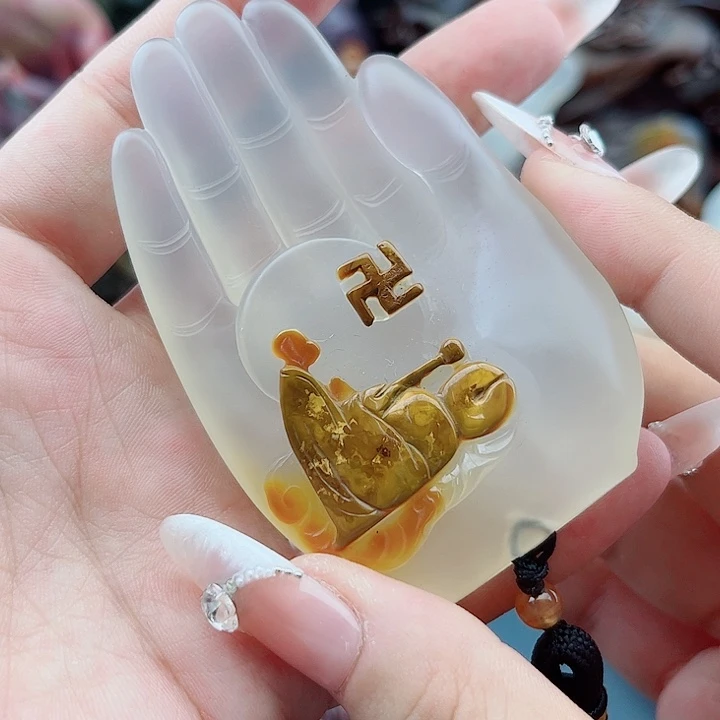 得***然玛瑙未镶嵌手饰吊坠