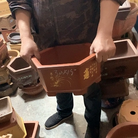 紫砂花盆手工定制