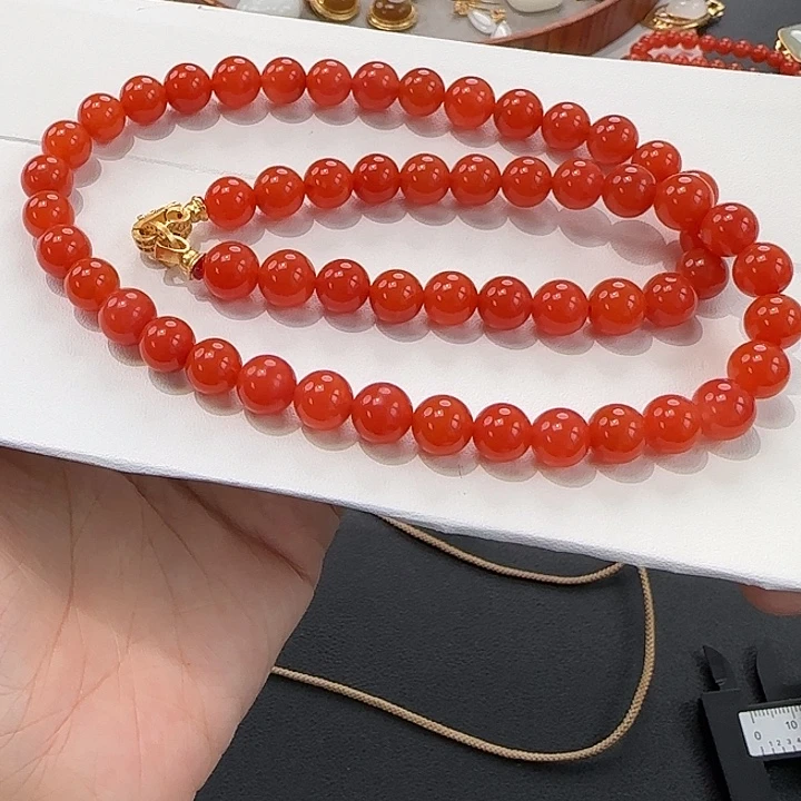 南红玛瑙未镶嵌颈饰8+